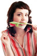 Woman with tulip