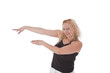 Woman showing hands isolated Woman showing hands isolated