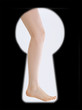 Nude Woman Leg in keyhole isolated on black background