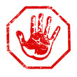 stamp sign stop hand