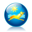 Holiday tan glossy icon