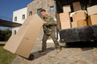 Photo: Pushing heavy trolley Pushing heavy trolley