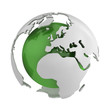 Abstract green globe, Europe Abstract green globe, Europe