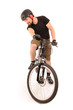 The bicyclist on white
