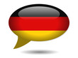 German Flag Speech Bubble Icon (Germany Deutschland Web Button)