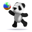 3d Teddy playing beach ball