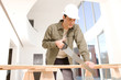 Man sawing