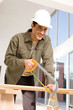 Happy carpenter at work