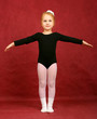 Little girl in gymnastic costume