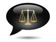 SCALES OF JUSTICE Speech Bubble Icon (Law Legal Advice Vector) SCALES OF JUSTICE Speech Bubble Icon (Law Legal Advice Vector)