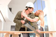 Couple sawing