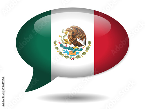 speech bubble icon. Mexican Flag Speech Bubble