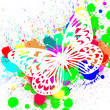 Butterfly from color splashes
