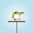 cartoon pirate bird on platform cartoon pirate bird on platform