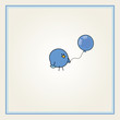 cartoon bird with a blue balloon for boys cartoon bird with a blue balloon for boys