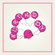 cartoon bird with a pink balloons spelling birthday for girls cartoon bird with a pink balloons spelling birthday for girls
