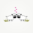 card design with two funny cartoon sheep in love card design with two funny cartoon sheep in love