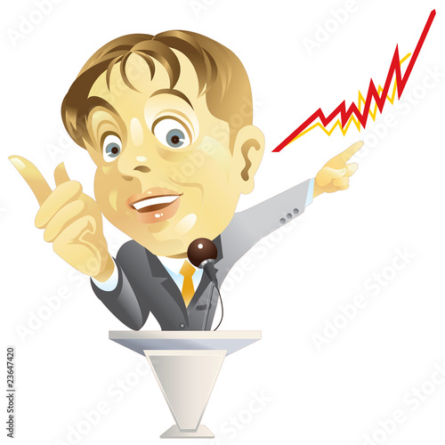 Illustration: Businessman giving presentation Businessman giving presentation