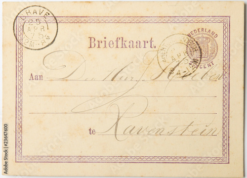 Photo: Very old postcard of 1875 Very old postcard of 1875
