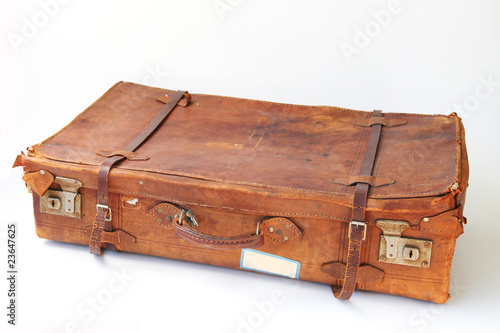 Photo: Old leather suitcase Old leather suitcase