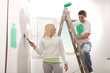 Couple doing renovation