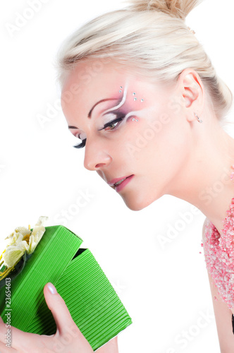 Photo: Woman with face art Woman with face art