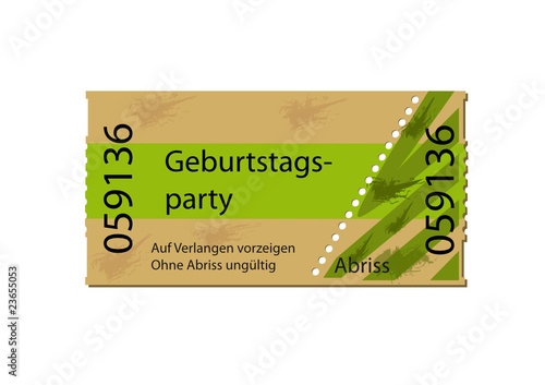 Vektor: Ticket Geburtstagsparty Ticket Geburtstagsparty