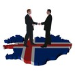 Business meeting on Iceland map flag illustration