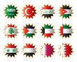 Star flags Middle East. Separated layers with country name.