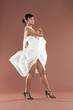 Beautiful flamenco dancer in white dress