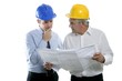 engineer architect two expertise team plan hardhat