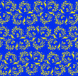 blue background with yellow ornament