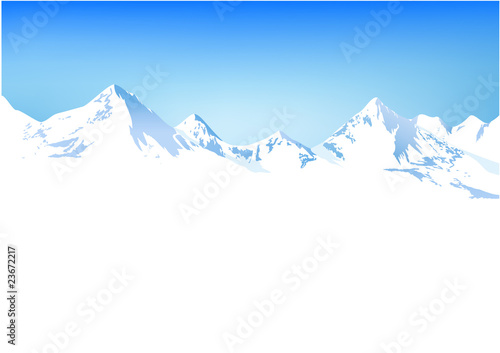 Vector: Winter mountains Winter mountains
