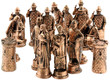 figurines de jeu d'échec en cuivre, fond blanc figurines de jeu d'échec en cuivre, fond blanc
