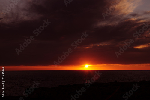 Photo: Sunset over horizon Sunset over horizon