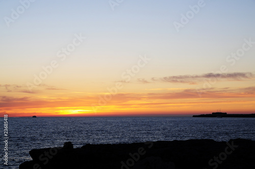 Photo: Beautiful sunset over sea Beautiful sunset over sea