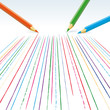 Vector  colour pencils drawing straight lines