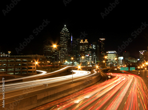 Atlanta rush-hour at night - long exposure