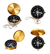 Golden compass set isolated Golden compass set isolated