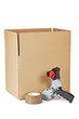 Packaging tape dispenser and shipping box Packaging tape dispenser and shipping box