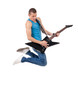 passionate guitarist jumps passionate guitarist jumps