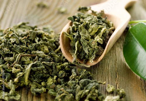 Photo: High Quality Green Tea closeup High Quality Green Tea closeup