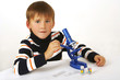 The boy with a microscope