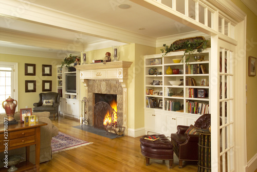 Living Room Bookshelves on And Built In Bookcases In Living Room    Fotolia Xxiii  23718877