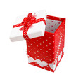 Open Celebratory Gift Box With Hearts. XXL Open Celebratory Gift Box With Hearts. XXL