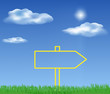 arrow on the green field