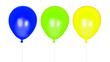 Three colorful balloons inflated Three colorful balloons inflated