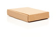 Closed Thin Cardboard Box on White Closed Thin Cardboard Box on White