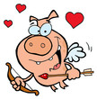 Cupid Pig With Flying With A Bow And Arrow Cupid Pig With Flying With A Bow And Arrow