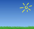 Sun on the blue sky